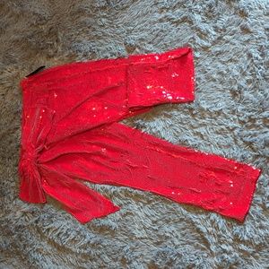 Red Sequence pants.